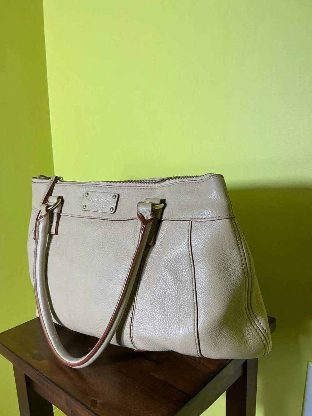 kate spade Cream Leather Shoulder Bag